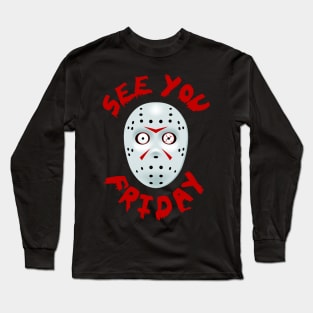 Friday 13th Jason Mask Long Sleeve T-Shirt